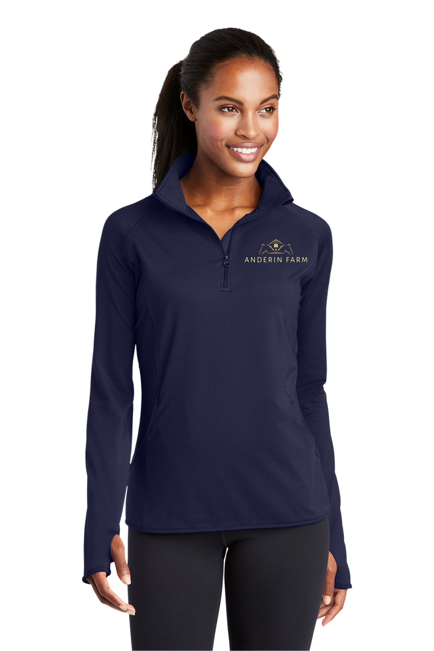 Anderin Farm Women's Sport-Wick Stretch 1/4 Zip Pullover