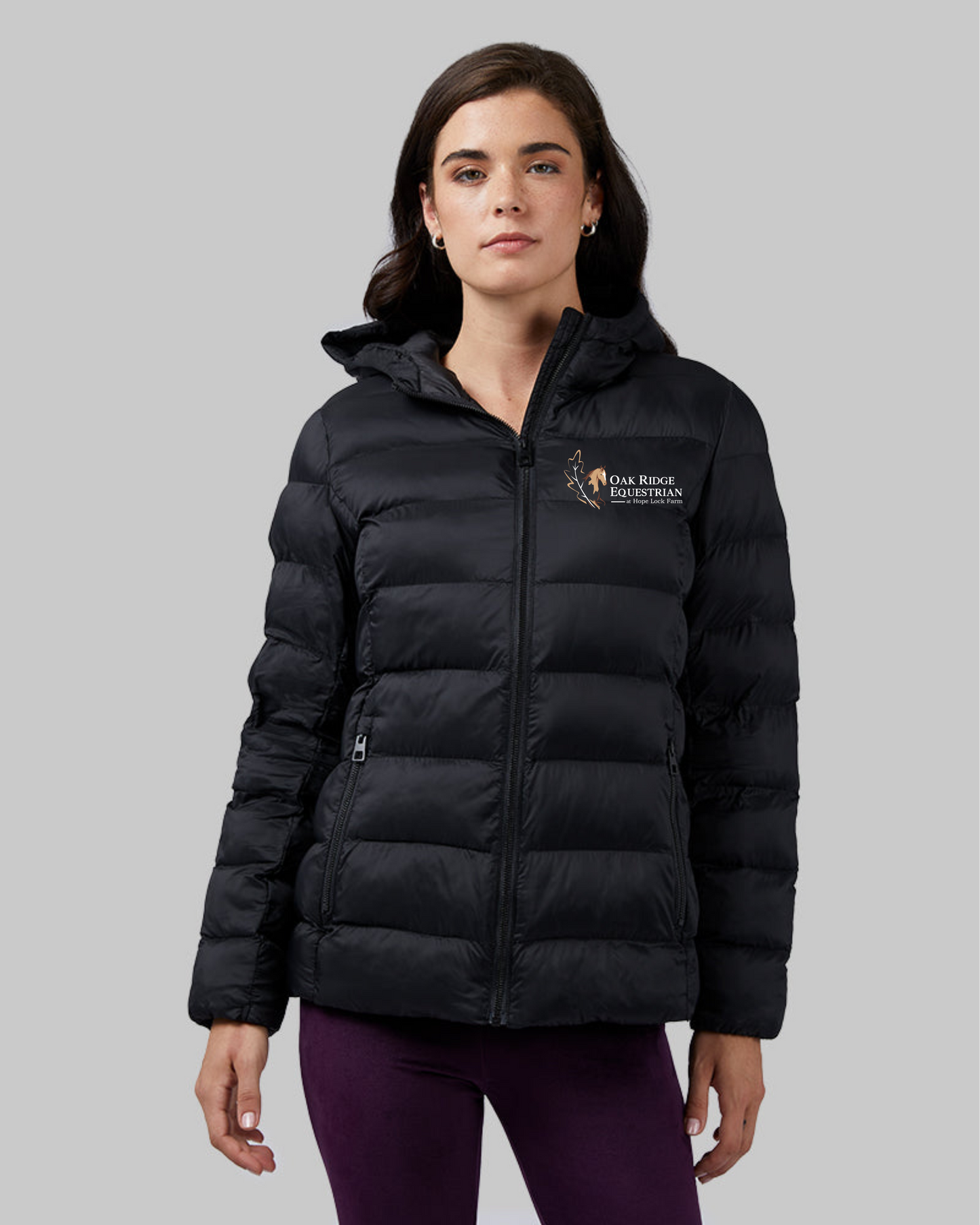 Oak Ridge Equestrian at Hope Lock Farm Women's Lightweight Poly-Fill Packable Hooded Jacket