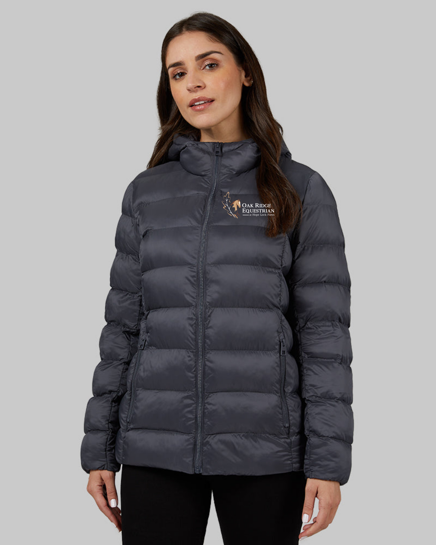 Oak Ridge Equestrian at Hope Lock Farm Women's Lightweight Poly-Fill Packable Hooded Jacket