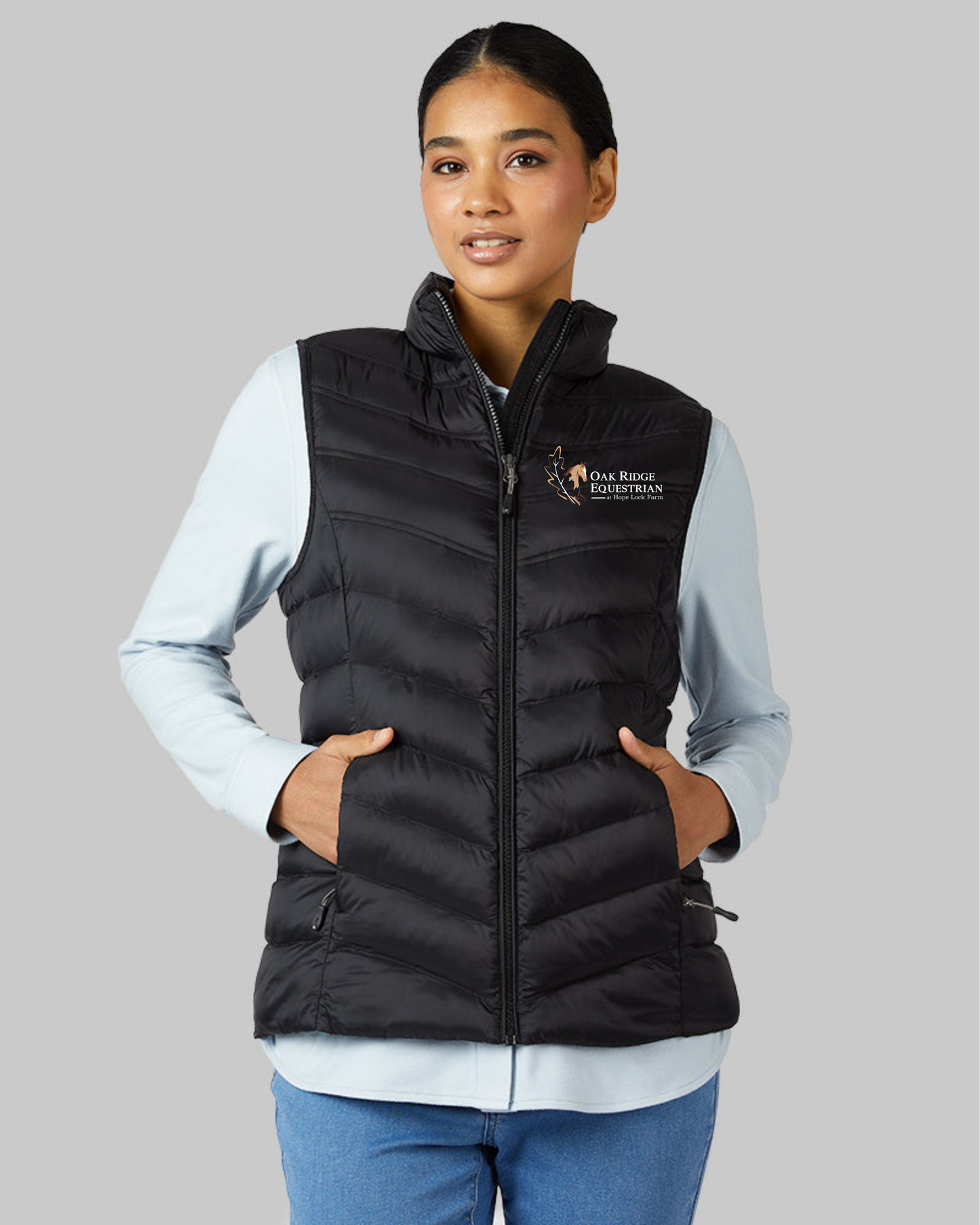 Oak Ridge Equestrian at Hope Lock Farm Ladies Embroidered Puff Vest
