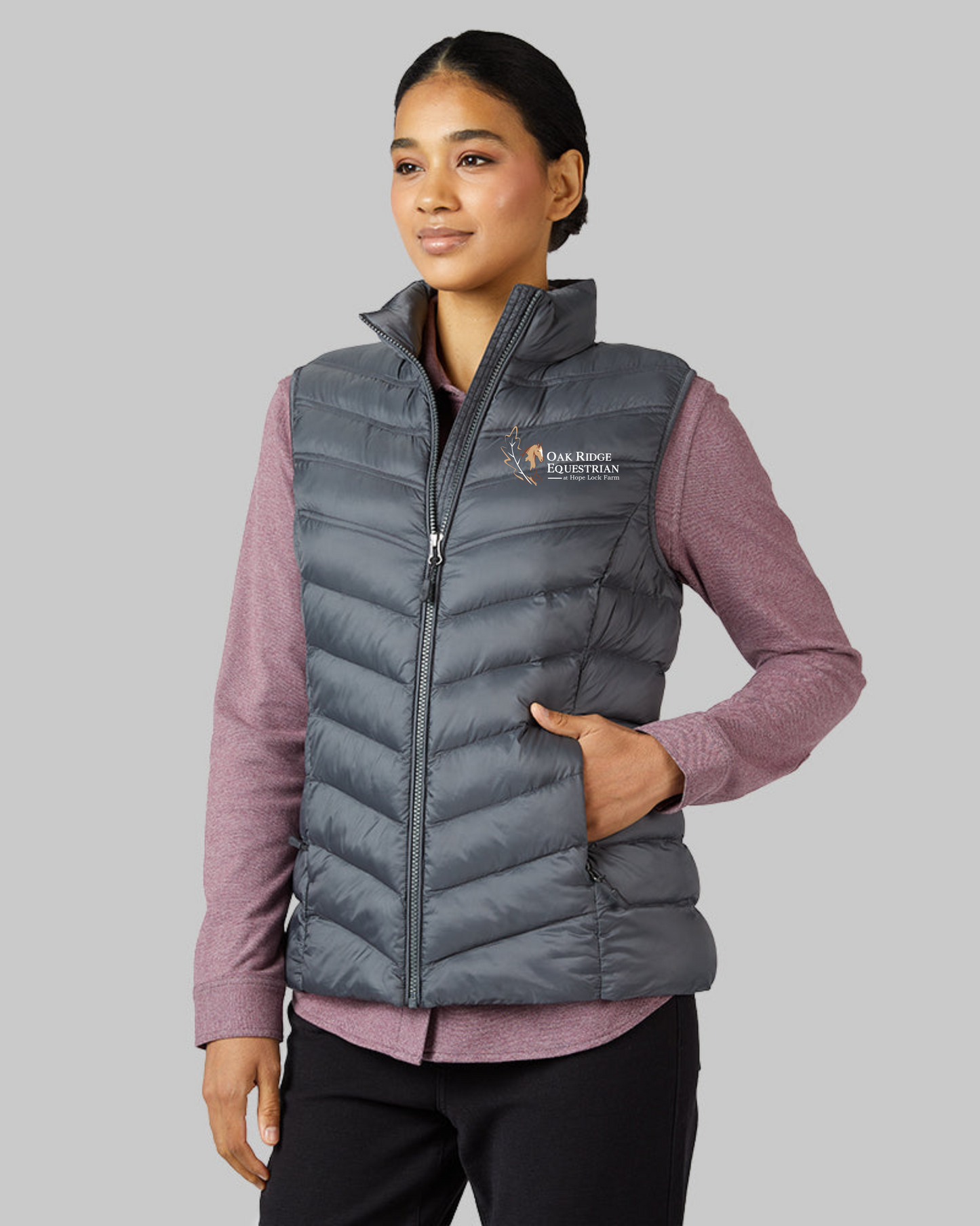 Oak Ridge Equestrian at Hope Lock Farm Ladies Embroidered Puff Vest