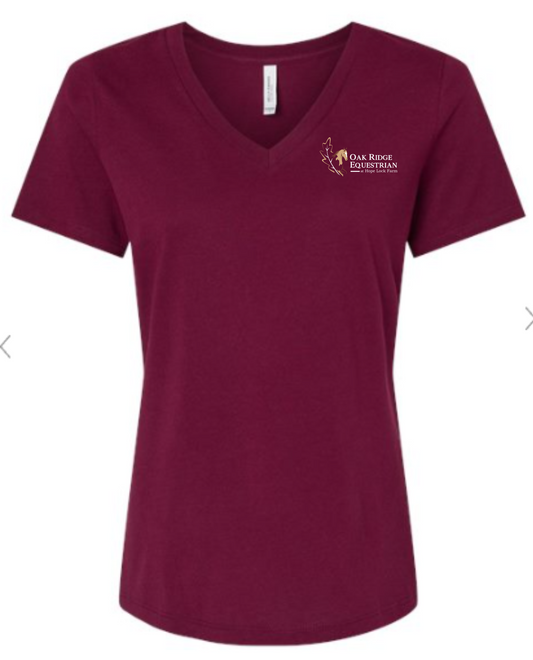 Oak Ridge Equestrian at Hope Lock Farm  Printed V Neck Tee