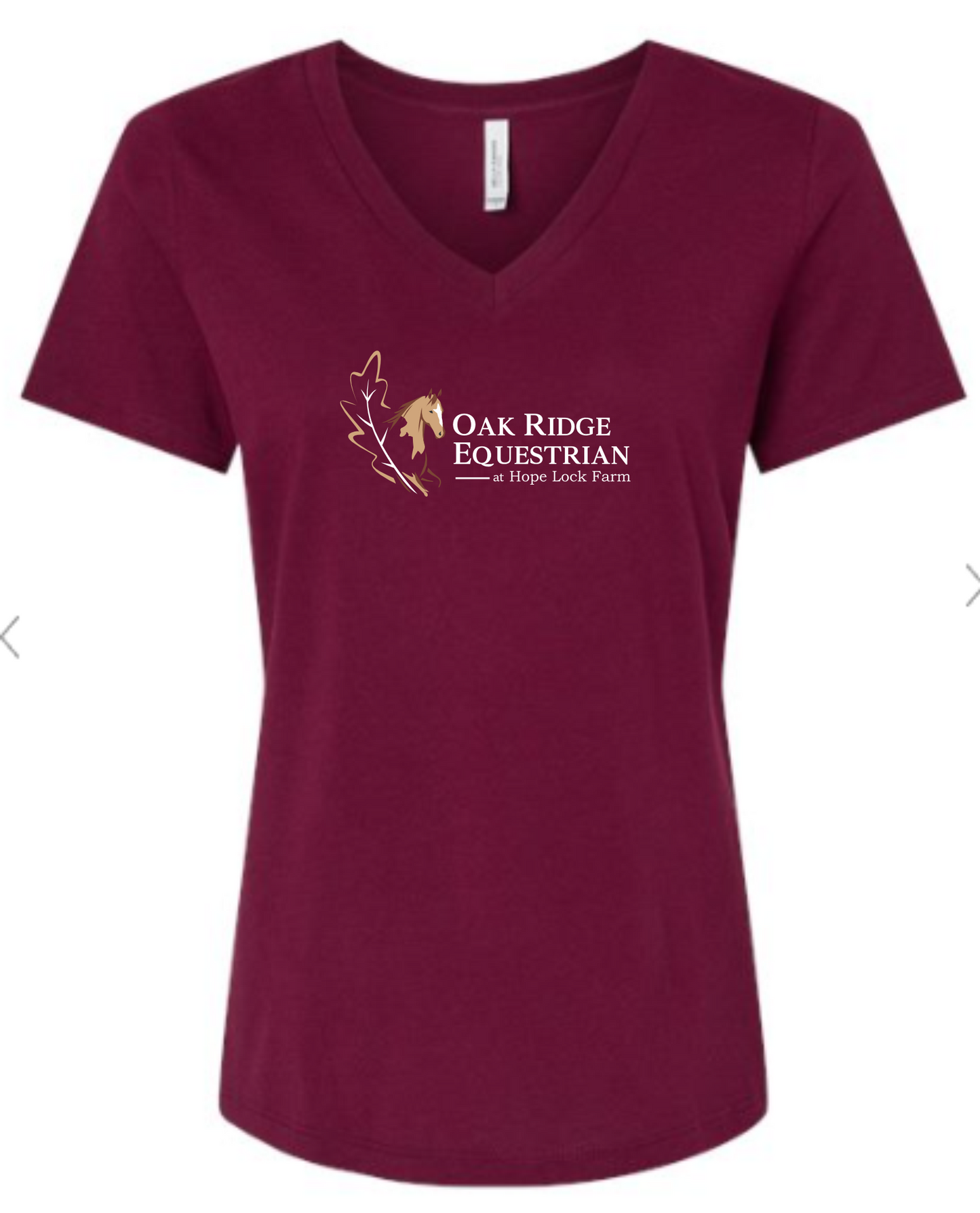 Oak Ridge Equestrian at Hope Lock Farm  Printed V Neck Tee