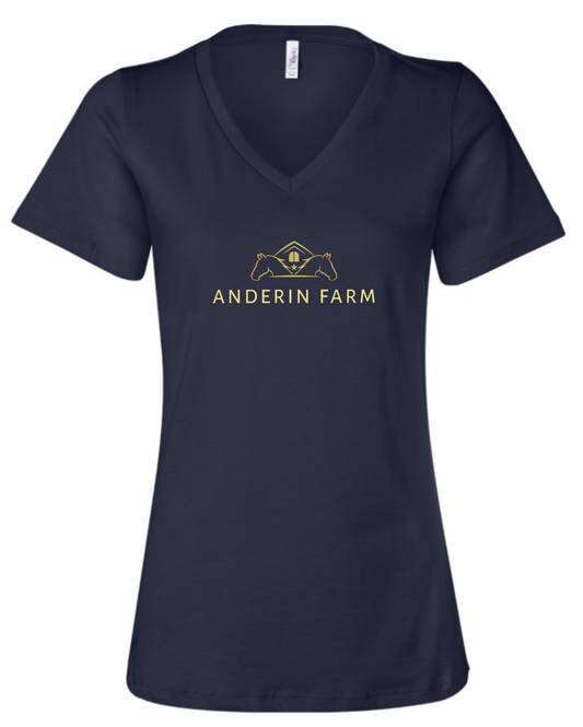 Anderin Farm Printed V Neck Tee