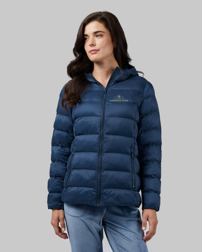 Anderin Farm Women's Lightweight Poly-Fill Packable Hooded Jacket