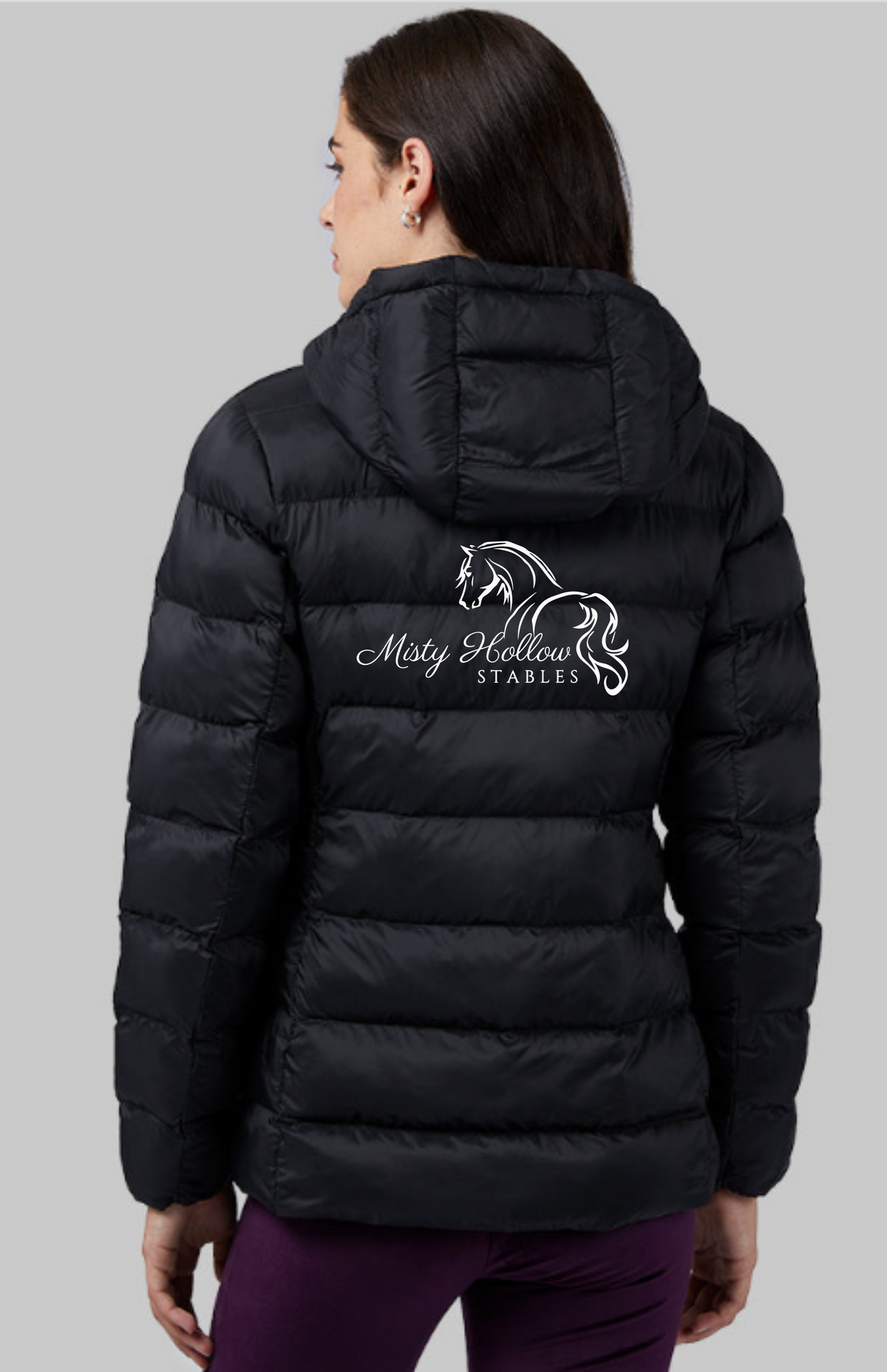 Misty Hollow Stables Women's Lightweight Poly-Fill Packable Hooded Jacket