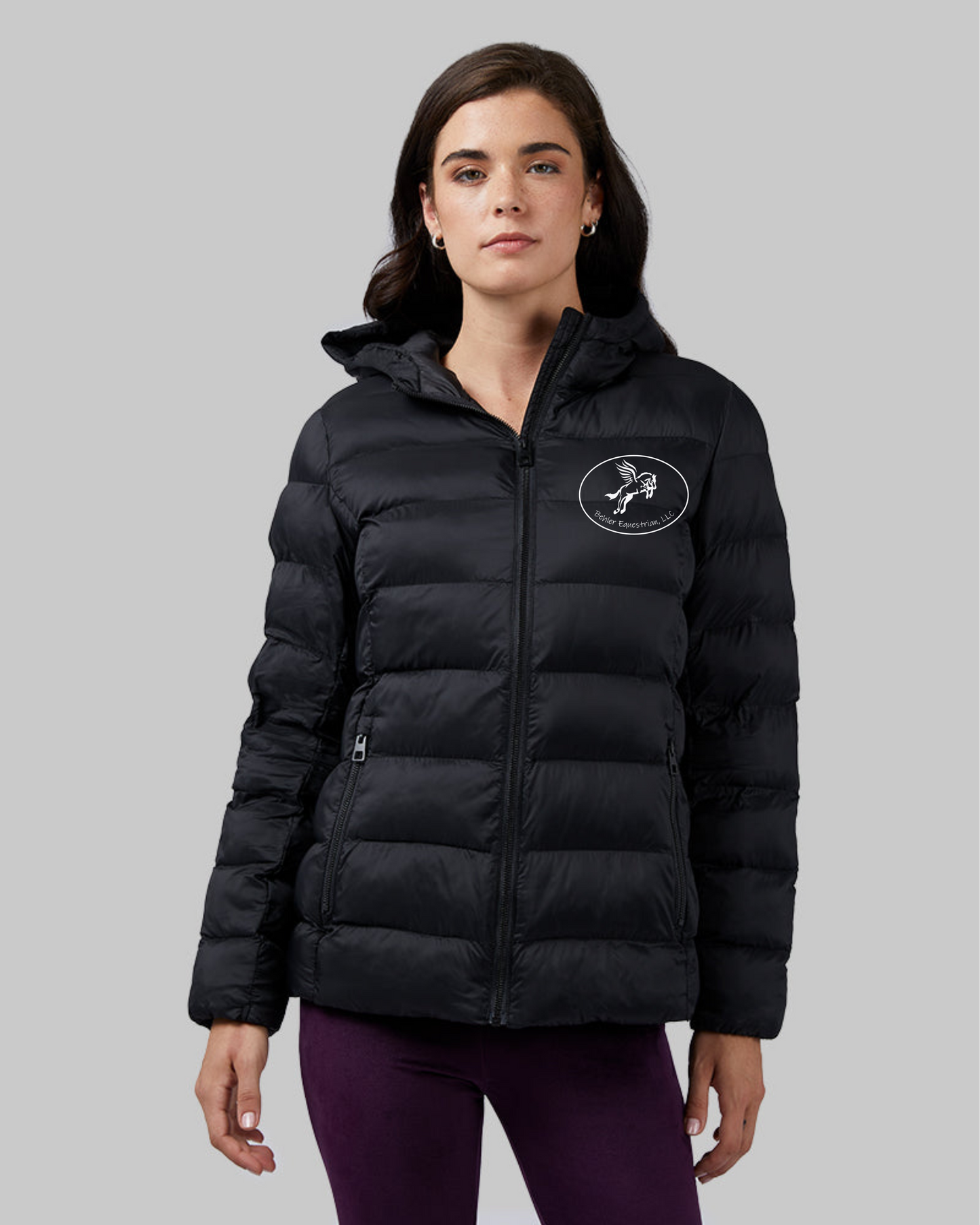 Behler Equestrian, LLC Women's Lightweight Poly-Fill Packable Hooded Jacket