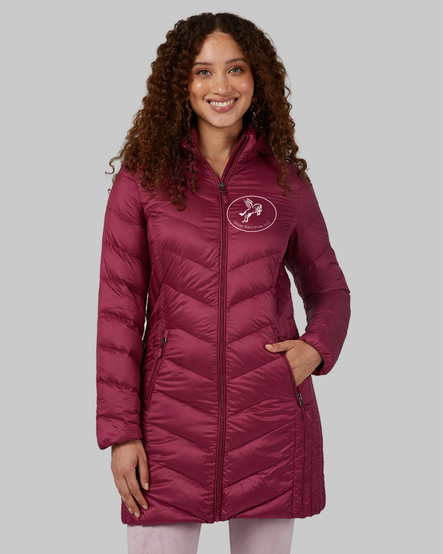 Behler Equetrian, LLC Women's Ultra-Light Down Packable 3/4 Jacket