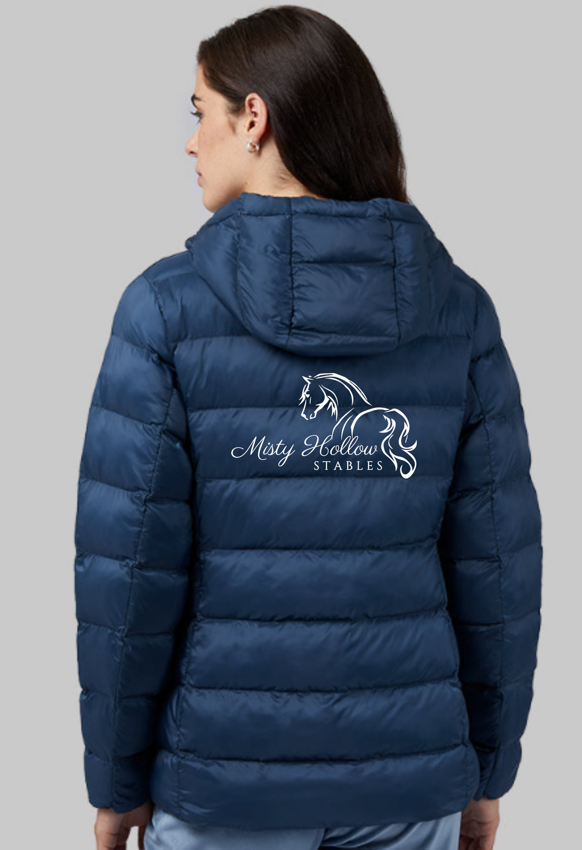 Misty Hollow Stables Women's Lightweight Poly-Fill Packable Hooded Jacket