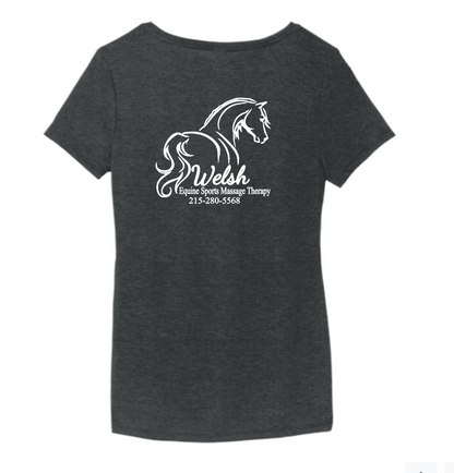 Welsh's Equine Sports Massage Printed V Neck RELAXED FIT Tee