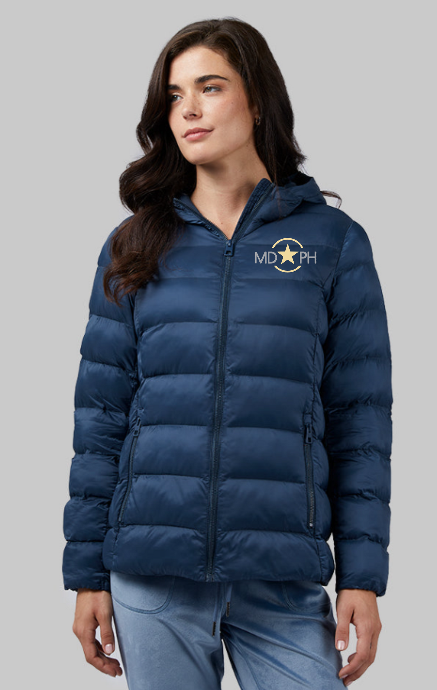 MD Performance Horses Women's Lightweight Poly-Fill Packable Hooded Jacket