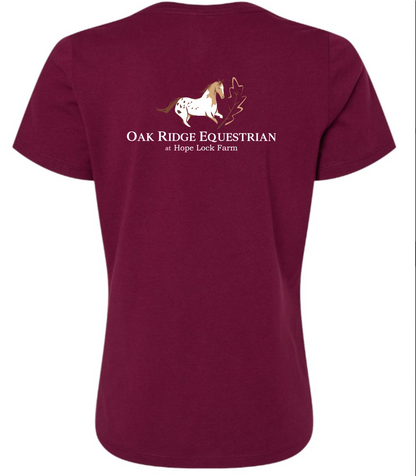 Oak Ridge Equestrian at Hope Lock Farm  Printed V Neck Tee