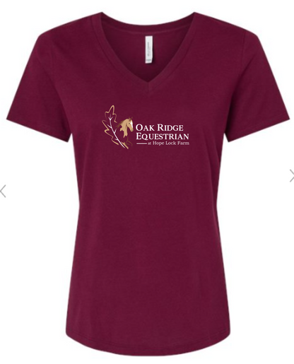 Oak Ridge Equestrian at Hope Lock Farm  Printed V Neck Tee