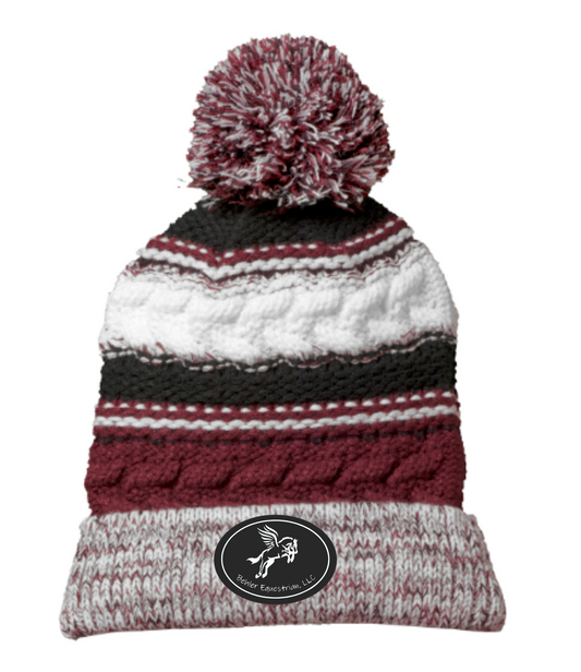 Behler Equestrian, LLC Burgundy Pom Beanie